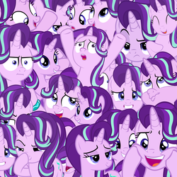 Size: 6000x6000 | Tagged: safe, artist:lyracorn, starlight glimmer, pony, unicorn, a horse shoe-in, g4, :i, absurd resolution, boop, cute, eyes closed, faic, female, glimmerbetes, glimmerposting, happy, hooves on cheeks, i mean i see, mare, meme, multeity, nervous, nervous laugh, scared, self-boop, shocked, smiling, smirk, starlight cluster, starlight glimmer is best facemaker, the glimmering, the many faces of starlight glimmer, unamused, vector, wallpaper, wrong eye color