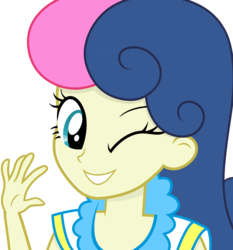 Size: 1400x1500 | Tagged: safe, artist:daarkenn, bon bon, sweetie drops, equestria girls, g4, female, one eye closed, simple background, solo, transparent background, vector, wink