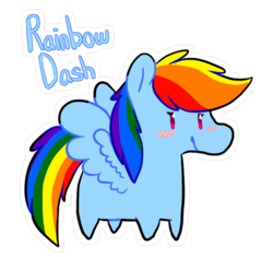 Size: 922x866 | Tagged: safe, artist:snowolive, rainbow dash, pegasus, pony, g4, blushing, chibi, female, mare, simple background, smiling, solo, spread wings, transparent background, wings