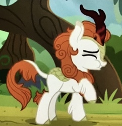 Size: 2932x3024 | Tagged: safe, screencap, autumn blaze, kirin, g4, sounds of silence, cropped, female, high res, puffy cheeks, solo