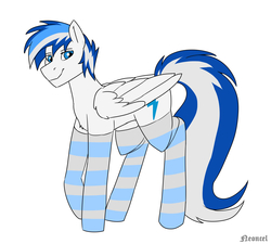 Size: 5000x4498 | Tagged: safe, artist:neoncel, oc, oc only, pegasus, pony, clothes, simple background, socks, solo, striped socks, white background