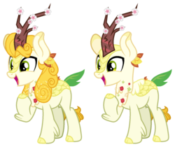 Size: 1369x1151 | Tagged: safe, artist:x-dainichi-x, oc, oc only, kirin, base used, male, offspring, parent:applejack, parent:the great seedling, parents:appleseedling, simple background, solo, transparent background
