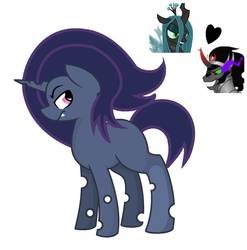 Size: 889x899 | Tagged: safe, artist:bubblepop2085, king sombra, queen chrysalis, changepony, hybrid, g4, female, interspecies offspring, male, offspring, parent:king sombra, parent:queen chrysalis, parents:chrysombra, ship:chrysombra, shipping, straight