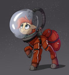 Size: 3548x3839 | Tagged: safe, artist:rexyseven, oc, oc only, oc:rusty gears, earth pony, pony, astronaut, crack, female, high res, mare, solo, spacesuit