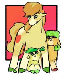 Size: 820x974 | Tagged: safe, artist:lieutenantcactus, artist:polyquestria, braeburn, oc, pony, g4, brother and sister, female, male, siblings