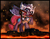 Size: 3000x2358 | Tagged: safe, artist:harwick, sun cross, pony, g4, axe, background pony, cutie mark, female, fire, guardsmare, helmet, high res, lava, mare, mighty helm, mouth hold, royal guard, solo, underhoof, viking, weapon