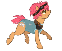 Size: 900x741 | Tagged: safe, artist:boxgoat, oc, oc only, oc:noah fence, earth pony, pony, clothes, female, goggles, mare, simple background, smiling, solo, transparent background