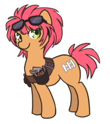 Size: 790x890 | Tagged: safe, artist:addictionhalfway, oc, oc only, oc:noah fence, earth pony, pony, female, goggles, mare, simple background, smiling, solo, toolbelt, transparent background