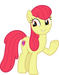 Size: 3571x4491 | Tagged: safe, artist:timeymarey007, edit, editor:slayerbvc, vector edit, apple bloom, earth pony, pony, g4, growing up is hard to do, accessory-less edit, cutie mark, female, mare, missing accessory, older, older apple bloom, raised hoof, simple background, smiling, solo, the cmc's cutie marks, transparent background, underhoof, vector