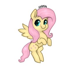 Size: 768x768 | Tagged: safe, artist:siripim111, fluttershy, pegasus, pony, g4, cute, cutie mark, female, flying, looking at you, shyabetes, simple background, smiling, solo, white background