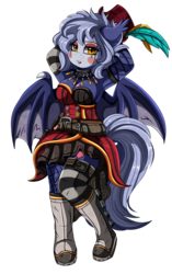 Size: 2591x4133 | Tagged: safe, artist:pridark, oc, oc only, bat pony, anthro, plantigrade anthro, armpits, borderlands, clothes, cosplay, costume, crossover, female, hands behind back, mad moxxi, mare, simple background, solo, transparent background, video game crossover