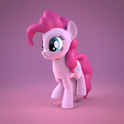 Size: 900x900 | Tagged: safe, artist:extremespeed slowpoke, pinkie pie, earth pony, pony, g4, 3d, animated, blender, cute, diapinkes, female, grin, loop, mare, no sound, pink background, simple background, smiling, solo, trotting, trotting in place, webm