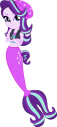 Size: 1042x2284 | Tagged: safe, artist:rebelprincess59, starlight glimmer, mermaid, equestria girls, g4, belly button, clothes, hat, mermaid tail, mermaidized, midriff, species swap