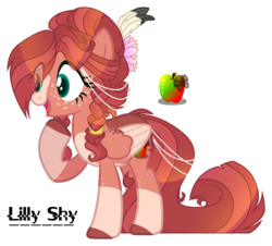 Size: 1961x1771 | Tagged: safe, artist:pegasski, artist:x-dainichi-x, oc, oc only, oc:lilly shy, oc:lily sky, pegasus, pony, g4, base used, eye clipping through hair, feather in hair, female, mare, offspring, parent:big macintosh, parent:fluttershy, parents:fluttermac, simple background, solo, transparent background, two toned wings, wings