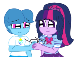 Size: 1440x1080 | Tagged: safe, artist:徐詩珮, sci-twi, spring rain, twilight sparkle, equestria girls, g4, my little pony equestria girls: better together, equestria girls-ified, female, glasses, lesbian, ship:sci-springlight, ship:springlight, shipping, simple background, straight, transparent background