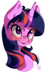 Size: 1240x1950 | Tagged: safe, artist:tohupo, twilight sparkle, pony, unicorn, g4, blushing, bust, cute, female, mare, open mouth, portrait, simple background, solo, twiabetes, unicorn twilight, white background