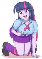 Size: 1531x2155 | Tagged: safe, artist:sumin6301, twilight sparkle, equestria girls, g4, adorasexy, big breasts, breast grab, breasts, clothes, cute, female, grope, leg warmers, legs, miniskirt, open mouth, pleated skirt, sexy, shoes, simple background, skirt, thighs, tongue out, twilight sparkle (alicorn), white background