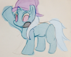 Size: 748x599 | Tagged: artist needed, safe, part of a set, trixie, pony, g4, 4chan, clothes, hat, open mouth, trixie's hat, waving