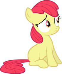 Size: 2197x2629 | Tagged: safe, artist:qazwsx302, edit, editor:slayerbvc, apple bloom, earth pony, pony, g4, accessory-less edit, cropped, female, filly, high res, missing accessory, simple background, sitting, solo, transparent background, vector