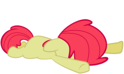 Size: 1024x613 | Tagged: safe, artist:erockertorres, edit, editor:slayerbvc, vector edit, apple bloom, earth pony, pony, g4, accessory-less edit, faceplant, female, filly, missing accessory, simple background, solo, transparent background, vector