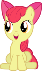 Size: 2089x3471 | Tagged: safe, artist:k-anon, editor:slayerbvc, apple bloom, earth pony, pony, g4, just for sidekicks, apple bloom's bow, bow, cropped, female, filly, hair bow, happy, high res, simple background, sitting, solo, transparent background, vector
