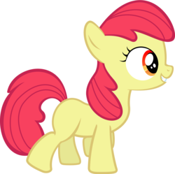 Size: 3072x3062 | Tagged: safe, artist:sunran80, edit, editor:slayerbvc, vector edit, apple bloom, earth pony, pony, g4, accessory-less edit, female, filly, high res, missing accessory, simple background, solo, transparent background, vector