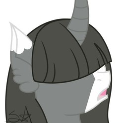 Size: 1023x1012 | Tagged: artist needed, safe, oc, oc only, oc:gloomy rose, pony, unicorn, base used, bust, covered eyes, female, mare, portrait, simple background, solo, surprised face, white background