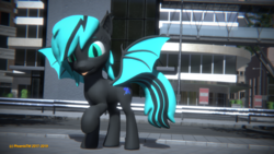 Size: 3840x2160 | Tagged: safe, artist:phoenixtm, oc, oc:sapphire light, bat pony, pony, 3d, bat pony oc, cute, happy, high res, spread wings, tongue out, watermark, weapons-grade cute, wings