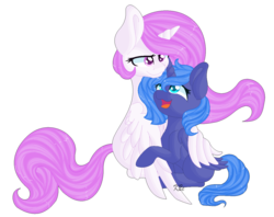 Size: 1356x1072 | Tagged: safe, artist:anitapadillax3, princess celestia, princess luna, alicorn, pony, g4, blank flank, cewestia, cute, female, filly, filly celestia, filly luna, hug, lunabetes, open mouth, pink-mane celestia, pixel art, royal sisters, simple background, smiling, transparent background, winghug, wings, woona, young celestia, younger