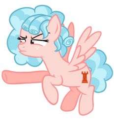Size: 752x810 | Tagged: safe, cozy glow, pegasus, pony, g4, cozy glow is not amused, female, flying, freckles, mare, older, older cozy glow, raised hoof, raised leg, simple background, solo, transparent background