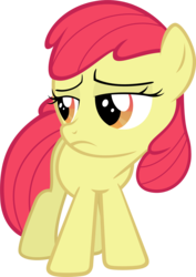 Size: 2113x2984 | Tagged: safe, artist:reginault, edit, editor:slayerbvc, vector edit, apple bloom, earth pony, pony, g4, accessory-less edit, female, filly, high res, missing accessory, simple background, solo, transparent background, unamused, vector