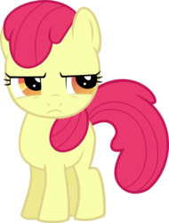 Size: 3669x4816 | Tagged: safe, artist:itchykitchy, edit, editor:slayerbvc, vector edit, apple bloom, earth pony, pony, g4, accessory-less edit, female, filly, missing accessory, simple background, solo, transparent background, vector