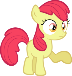 Size: 4633x4848 | Tagged: safe, artist:lilcinnamon, edit, editor:slayerbvc, vector edit, apple bloom, earth pony, pony, g4, .psd available, absurd resolution, accessory-less edit, female, filly, missing accessory, simple background, solo, trace, transparent background, vector