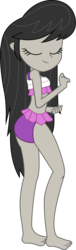 Size: 2242x7396 | Tagged: safe, artist:marcorulezzz, octavia melody, equestria girls, equestria girls series, i'm on a yacht, spoiler:eqg series (season 2), adorasexy, barefoot, clothes, cute, eyes closed, feet, female, sexy, simple background, smiling, solo, swimsuit, transparent background, vector