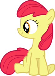 Size: 2858x3937 | Tagged: safe, artist:overdriv3n, edit, editor:slayerbvc, vector edit, apple bloom, pony, g4, accessory-less edit, adorabloom, cute, female, high res, missing accessory, simple background, sitting, solo, transparent background, vector