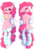 Size: 2080x3000 | Tagged: safe, alternate version, artist:fensu-san, pinkie pie, earth pony, pony, semi-anthro, g4, arm hooves, balloon, balloonbutt, bedroom eyes, body pillow, body pillow design, butt, clothes, ear fluff, featureless crotch, female, frog (hoof), heart, high res, hoof heart, hoofbutt, one eye closed, open mouth, plot, sexy, socks, solo, striped socks, underhoof