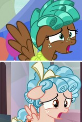 Size: 1080x1604 | Tagged: safe, edit, screencap, cozy glow, spur, pegasus, pony, g4, growing up is hard to do, marks for effort, comparison, cozy spur, cozybetes, cute, implied siblings, spurbetes