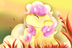 Size: 3000x2000 | Tagged: safe, artist:euspuche, li'l cheese, pony, g4, the last problem, eyes closed, female, gap, high res, simple background, smiling, solo