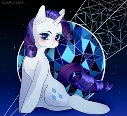 Size: 3000x2755 | Tagged: safe, artist:sweettearss, rarity, pony, unicorn, g4, abstract background, anatomically incorrect, blushing, cheek fluff, cute, female, high res, incorrect leg anatomy, mare, raribetes, solo