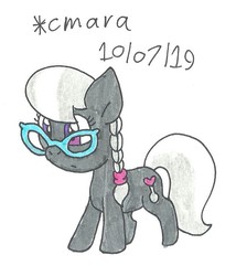 Size: 634x739 | Tagged: safe, artist:cmara, silver spoon, earth pony, pony, g4, female, filly, glasses, simple background, solo, traditional art, white background