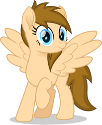 Size: 1883x2296 | Tagged: safe, artist:itspeahead, oc, oc only, oc:stellar winds, pegasus, pony, g4, blue eyes, female, folded wings, looking at you, mare, movie accurate, simple background, smiling, solo, standing, transparent background, vector, wings