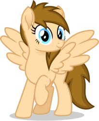 Size: 1876x2287 | Tagged: safe, artist:itspeahead, oc, oc only, oc:stellar winds, pegasus, pony, g4, blue eyes, female, folded wings, looking at you, mare, simple background, smiling, solo, standing, transparent background, vector, wings