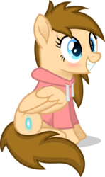 Size: 1193x2010 | Tagged: safe, artist:itspeahead, oc, oc only, oc:stellar winds, pegasus, pony, g4, blue eyes, female, floppy ears, frown, grin, happy, mare, simple background, sitting, smiling, solo, surprised, transparent background, vector