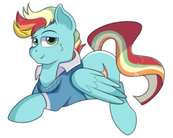 Size: 1280x1024 | Tagged: safe, artist:rainbowtashie, oc, oc only, oc:creamy clouds, pegasus, pony, commissioner:bigonionbean, fusion, fusion:bow hothoof, fusion:gentle breeze, male, solo, stallion, the ass was fat