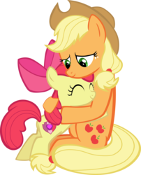Size: 7706x9551 | Tagged: safe, artist:ace play, apple bloom, applejack, earth pony, pony, g4, absurd resolution, adorabloom, apple bloom's bow, applebetes, applejack's hat, bow, cowboy hat, cute, daaaaaaaaaaaw, duo, female, filly, hair bow, hat, hug, jackabetes, mare, sibling love, siblings, simple background, sisterly love, sisters, sweet dreams fuel, transparent background, vector
