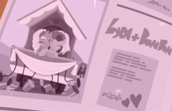 Size: 1305x840 | Tagged: safe, screencap, bon bon, lyra heartstrings, sweetie drops, pony, g4, the last problem, canon ship, cute, female, gay marriage, it finally happened, it happened, lesbian, marriage, newspaper, ship:lyrabon, shipping, written equestrian