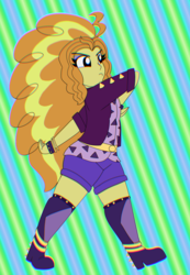 Size: 2219x3211 | Tagged: safe, artist:suchosophie, adagio dazzle, equestria girls, g4, clothes, dancing, female, funk dancing for self defense, high res, male, meme, moe syzlak, solo, the simpsons
