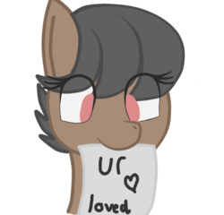 Size: 550x527 | Tagged: source needed, safe, artist:luyna, oc, oc only, pegasus, pony, cute, happy, heart, note, paper, positive ponies, simple background, solo, white background