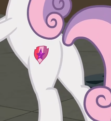 Size: 373x405 | Tagged: safe, screencap, sweetie belle, pony, unicorn, g4, growing up is hard to do, butt, cropped, female, older, older sweetie belle, pictures of butts, plot, solo, sweetie butt