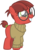 Size: 715x1018 | Tagged: safe, artist:lightning stripe, derpibooru exclusive, oc, oc only, oc:little spot, earth pony, pony, g4, clothes, cute, female, filly, foal, glasses, green eyes, grin, ocbetes, red coat, red hair, red mane, red tail, round glasses, show accurate, smiling, solo, sweater, tail band, tail bun, turtleneck, vector